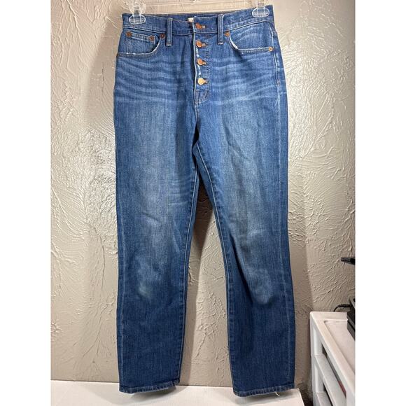 Madewell Womens Button Fly High Rise The Perfect Vintage Jeans Cropped Sz 28x27 - Picture 1 of 7